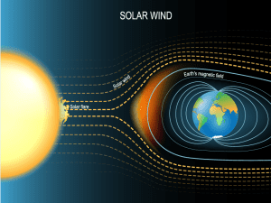 gráfico da magnetosfera da Terra protegendo-a dos ventos solares