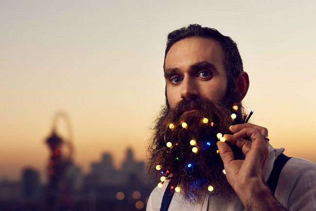 barba com luzes de natal 2