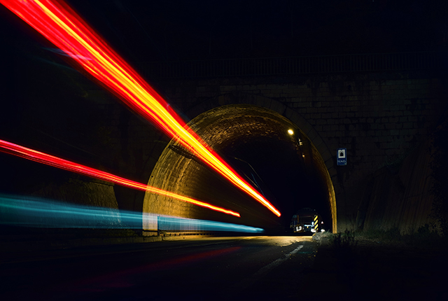 Tunnel Car Lights Time Lapse