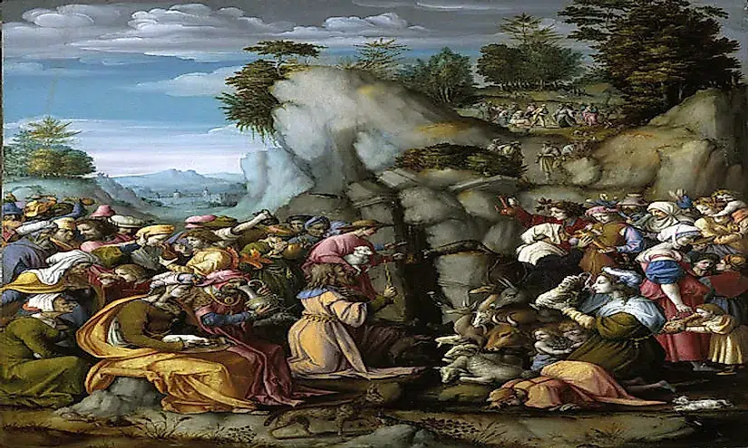 bacchiacca moses striking the rock