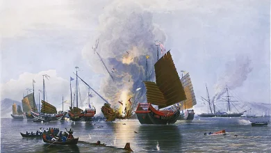 destroying chinese war junks by e duncan 1843